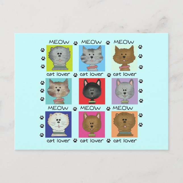 Meow-Katzen-Liebhaber-T-Shirts und Geschenke Postkarte (Vorderseite)