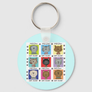 Meow-Katzen-Liebhaber-T-Shirts und Geschenke Schlüsselanhänger