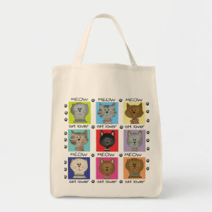 Meow-Katzen-Liebhaber-T-Shirts und Geschenke Tragetasche