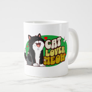 Meow Katzenliebhaber - schwarze Katze Jumbo-Tasse