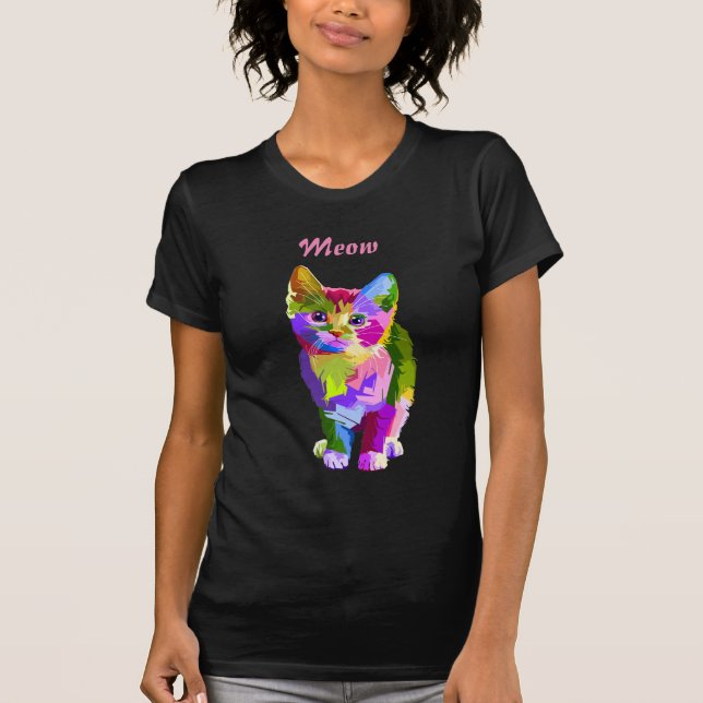 Meow Kitten tee shirt devient T-shirt chaton Miaou (Devant)