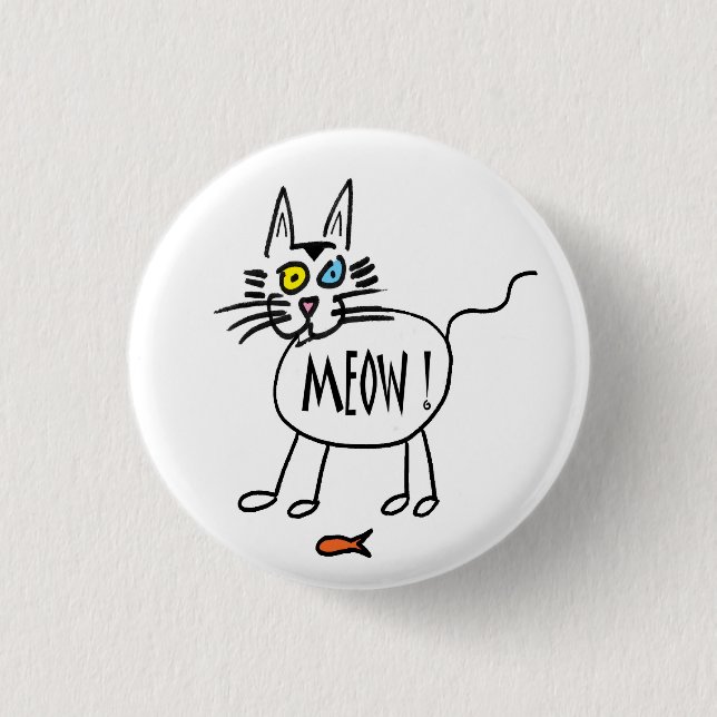Meow-Knopf Button (Vorderseite)