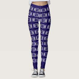 Meow Leggings - Motif de message Meow élégant