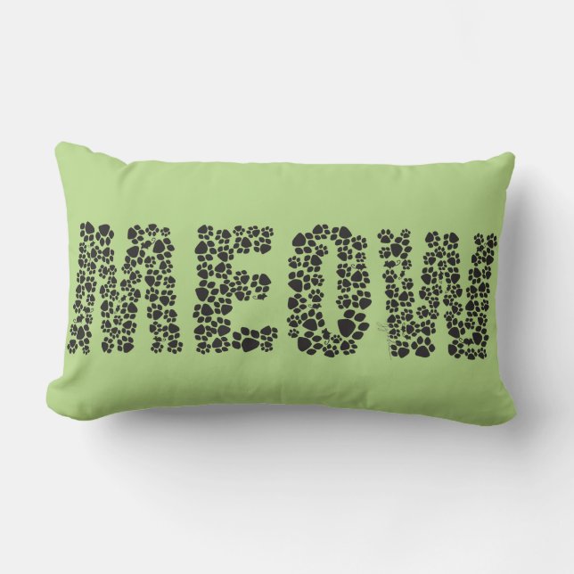 Meow-/Liebe-Tatzen-Drucklumbar-Kissen Lendenkissen (Vorderseite)