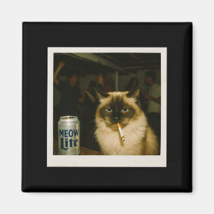 Meow lite Partykatze - dummer Brainrot-Humor Magnet