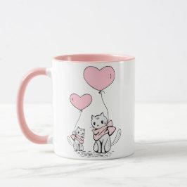 Meow Love : Cute Cat Embrace Mug