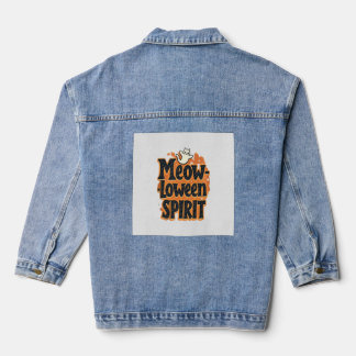 Meow-loween-Geist-Katze Jeansjacke