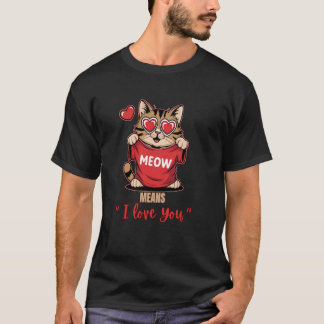 Meow Means I Love You Cute Cat Lover T-Shirt