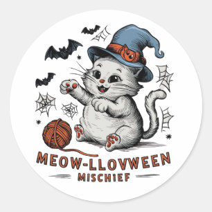 Meow Mischief Runder Aufkleber
