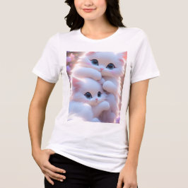 "Meow Mood Activated _ Aesthetic Kitty Design Tee" Tri-Blend Shirt