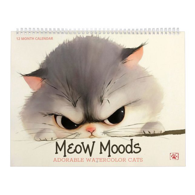 Meow Moods: Adable Wasserfarbkatzen Kalender (Titelbild)