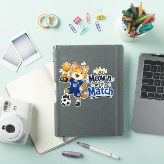 Meow-n des Spiels Fußball-Katze-Aufkleber Aufkleber