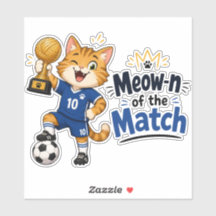 Meow-n du Match Autocollant Chat de Football