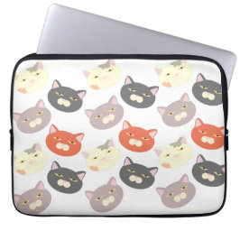 Meow Niedliche Cat Heads Cartoon Fun Art Design Laptopschutzhülle