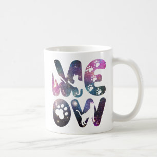 Meow - Niedliche CAT-Silhouetten und Paw-Prints Kaffeetasse
