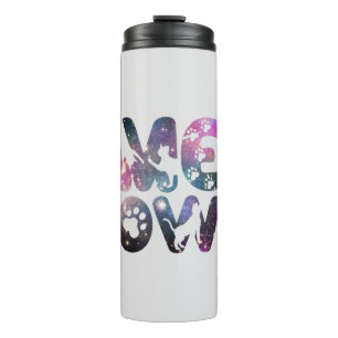 Meow - Niedliche CAT-Silhouetten und Paw-Prints Thermosbecher