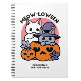 Meow - Niedliches Halloween Cat Design Notizblock
