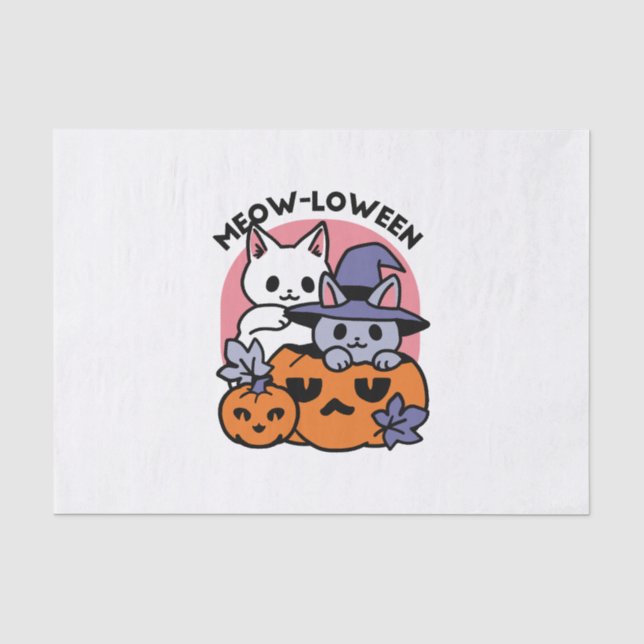 Meow - Niedliches Halloween Cat Design Seidenpapier (Vorderseite)