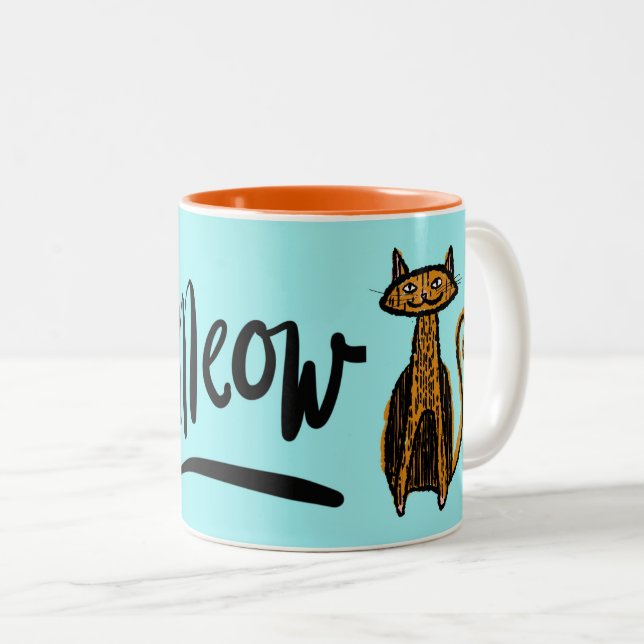 Meow Orange Kitty Mug (Devant droit)