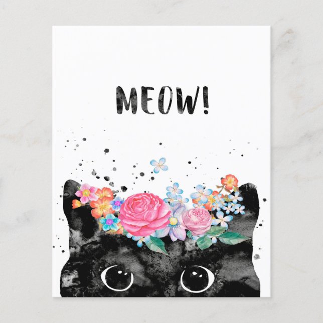 Meow Peeking Cat, Kitten Cat Lover Geschenkidee Flyer (Vorne)