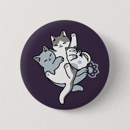 Meow Pounce Snuggle - Niedliche schlafende Katzen Button