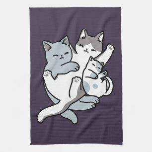 Meow Pounce Snuggle - Niedliche schlafende Katzen Geschirrtuch