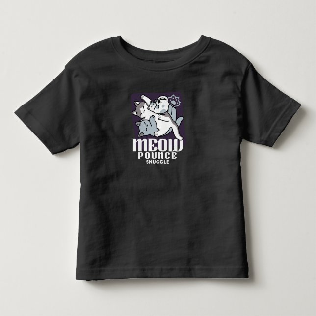Meow Pounce Snuggle - Niedliche schlafende Katzen Kleinkind T-shirt (Vorderseite)