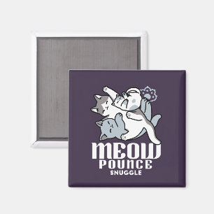 Meow Pounce Snuggle - Niedliche schlafende Katzen Magnet