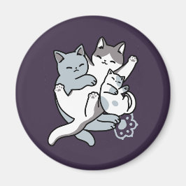 Meow Pounce Snuggle - Niedliche schlafende Katzen Magnet