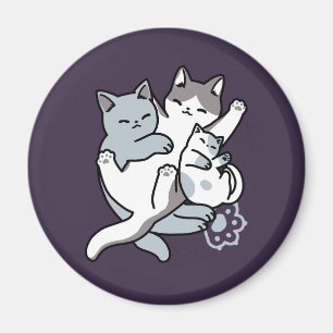 Meow Pounce Snuggle - Niedliche schlafende Katzen Magnet