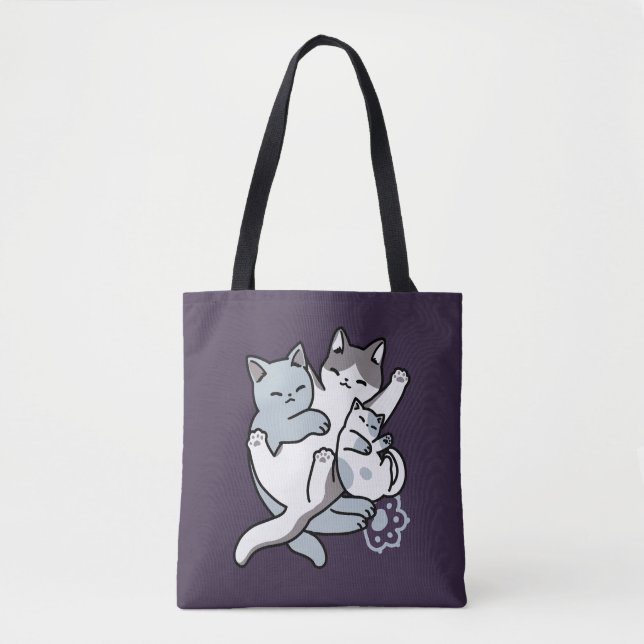 Meow Pounce Snuggle - Niedliche schlafende Katzen Tasche (Vorderseite)