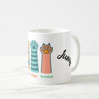 Meow Purr Scratch - Niedliche Funny Cat Paw Tasse