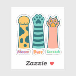 Meow – Purr – Scratch stickers Aufkleber