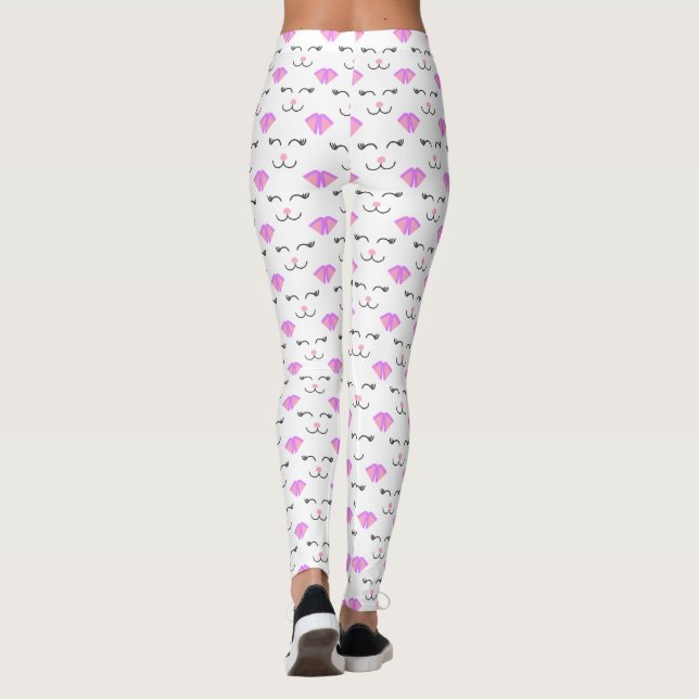 Meow Retro Kitty Cat Leggings (Rückseite)