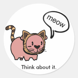 Meow-Schwein-Aufkleber Runder Aufkleber