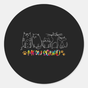 Meow Squad Halloween Cat Costume Runder Aufkleber