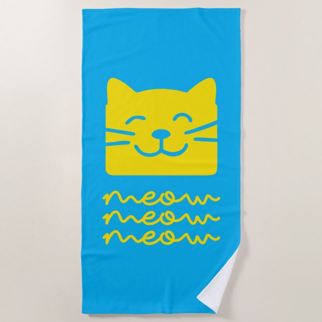 Meow Strandtuch (Vorderseite)
