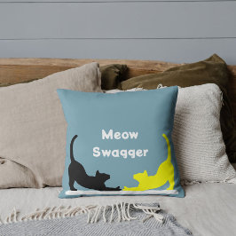 Meow Swagger Tierkatze Niedlich elegant farbig Kissen