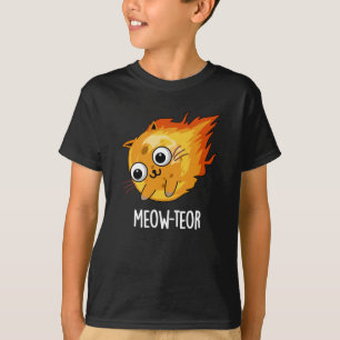 Meow-teor Funny Meteor Pun Dark BG T-Shirt