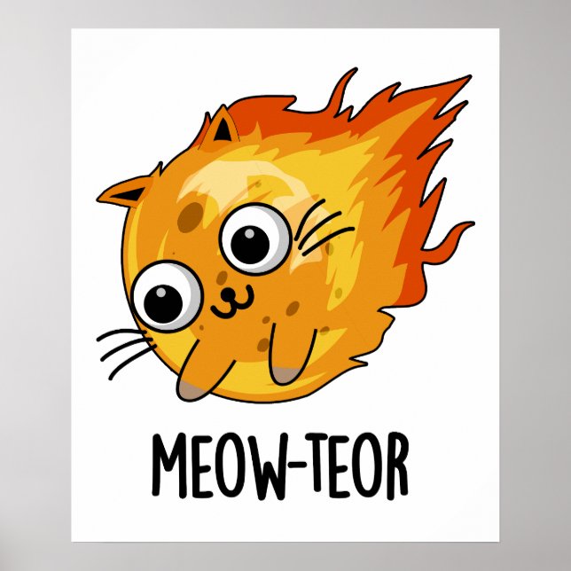 Meow-teor Funny Meteor Pun Poster (Vorne)