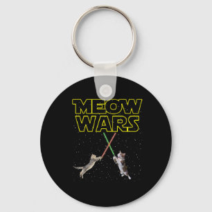 Meow Wars Cat Shirt Funny Gips für Katzen Liebhabe Schlüsselanhänger