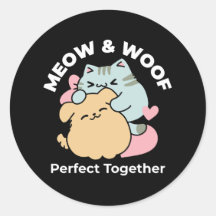 Meow & Woof perfekt zusammen - Niedliche Katze und