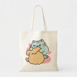 Meow & Woof perfekt zusammen - Niedliche Katze und Tragetasche