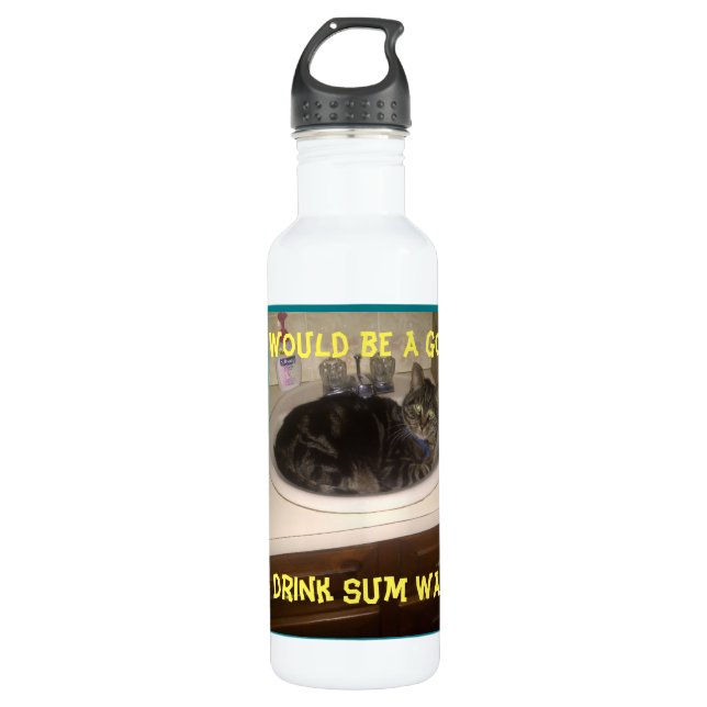 Meow würde eine gute Zeit für Wasser sein Trinkflasche (Vorderseite)