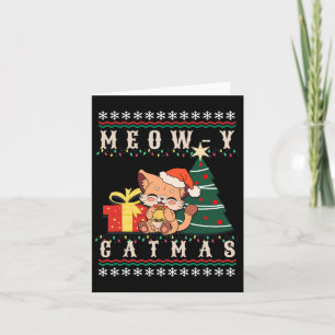 Meow-y Catmas Weihnachtsbaum Weihnachtsmädchen Jun Karte
