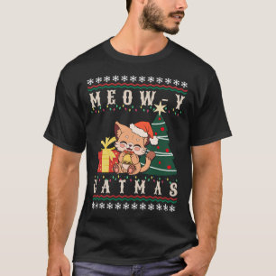 Meow-y Catmas Weihnachtsbaum Weihnachtsmädchen Jun T-Shirt