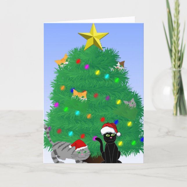 Meow-y Christmas Karte (Vorderseite)