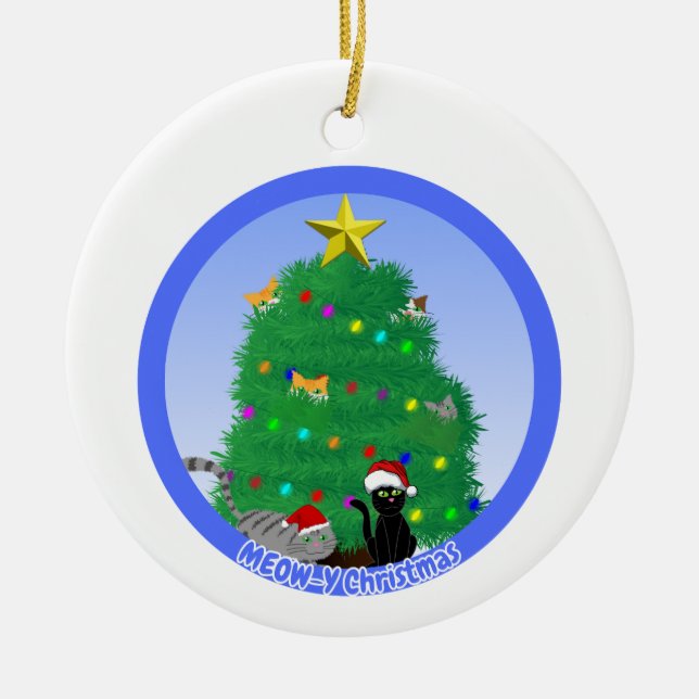 Meow-y Christmas Keramik Ornament (Vorne)