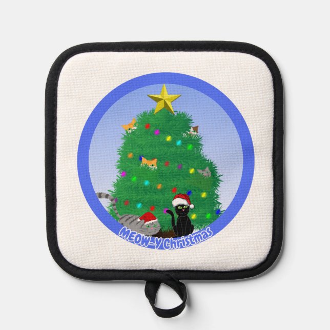 Meow-y Christmas Topflappen (Vorderseite)