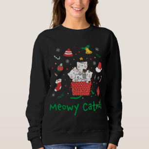 Meowa Catmas Niedliche Weihnachtskatze Lover Kätzc Sweatshirt